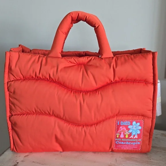 NWT Coachtopia Loop Wavy Tote In Sun Orange